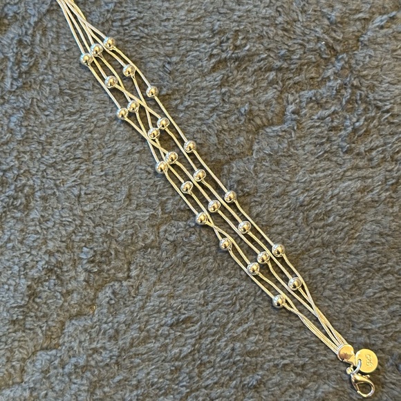 Sterling Silver 925 Elegant Silver Beaded Bracelet - Picture 3 of 8